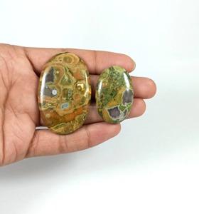 Cabochon de jaspe rhylite naturel en gros, pierre précieuse lisse et brute pour bijoux en argent - Product Image 2