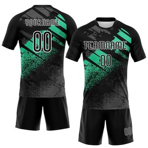 Ensemble de volley-ball imprimé à séchage rapide, personnalisable toutes tailles et couleurs, nouveau style, uniforme de volley-ball, dernière collection, personnalisé pour hommes, noir et vert - Product Image 1