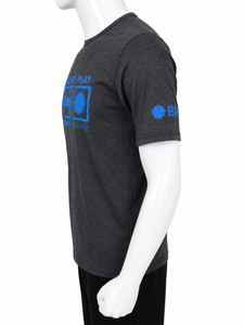 Camiseta de Manga Corta para Hombre, Color Negro Jaspeado, Corte Regular, Cuello Redondo, Informal, Tejido de Punto, Secado Rápido, 100% Poliéster - Product Image 2