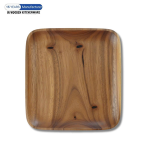 Wooden Rectangular Serving <b>Tray</b> Handmade Rustic Kitchenware <b>Storage</b> Holder Single Tier Handle Design - Product Image 6