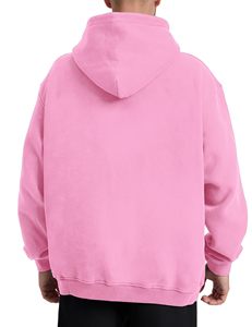 Sudadera con Capucha Oversize Rosa Unisex, Estilo Casual, Lavado Ácido, Algodón French Terry, con Bolsillo, Estilo Otoñal - Product Image 3