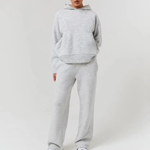 Conjunto Deportivo de 2 Piezas para Mujer, Otoño Invierno, Sudadera con Capucha y Pantalones Deportivos, Ropa Deportiva Urbana, con Logotipo Personalizado - Product Image 1