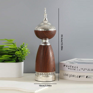 Ensemble élégant de brûleurs d'encens noir et blanc avec des détails argentés complexes et des dômes, un décor luxueux pour toute la maison - Product Image 5