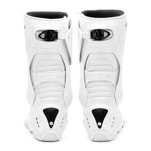 Bottes de moto en cuir microfibre, semelle extérieure en caoutchouc, fermeture éclair latérale, résistantes à l'abrasion, équipement de protection pour motards, mi-mollet - Product Image 6