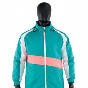 Conjunto de Pantalones Cortos Cortavientos Color Block Premium Meyba Sports para Hombre, Traje Deportivo Ligero con Cremallera y Chaqueta de Nailon, Informal para Exteriores - Product Image 2