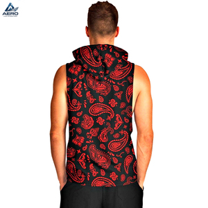 Sudadera sin Mangas con Capucha, Color Negro y Rojo, con Logotipo Personalizado Impreso, Material Transpirable de Tacto Suave, Fácil de Usar, Diseño Único - Product Image 3