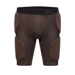 Shorts de protection rembourrés marron foncé pour le football américain adulte, résistants aux impacts pour les sports extrêmes, pour une sécurité maximale. - Product Image 1