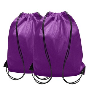 Black <b>Drawstring</b> Sports Bag Cinch Gymsack Mesh <b>Backpack</b> for Training Travel Storage - Product Image 2