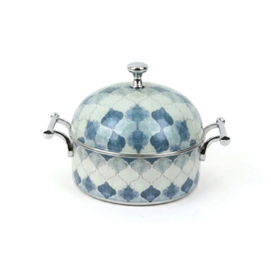 Plat de service isotherme en acier inoxydable durable à double paroi, avec couvercle, motif arabe, pour maintien au chaud des aliments, émaillé thermique - Product Image 1