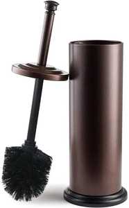 Oil Rubbed Bronze Toilet Brush <b>Holder</b> Stainless Steel Metal Brown Bathroom Commode Cleaning Scrubber Long Handle Cleaner - Product Image 1