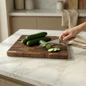 Planche à découper ronde double face professionnelle de qualité supérieure, écologique, antidérapante, pour la cuisine - Vente en gros - Product Image 5