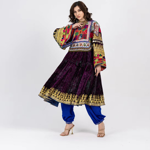 Robe pour femmes grandes tailles OEM ODM, nouveau style, écologique, personnalisable, multicolores, robe afghane Kuchi, vente en gros - Product Image 1