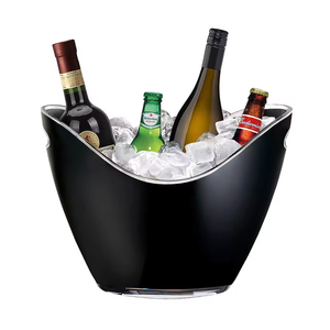 Cubeta de Hielo Metálica en Forma de Bote, Tamaños Grande y Pequeño, para Fiestas, Bares, Bebidas, Vino, Champaña, Cerveza, Plástico Acrílico Transparente - Product Image 4