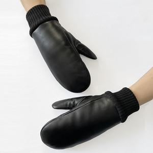 Prix de gros direct d'usine, design personnalisé, gants de ski unisexes de haute qualité, cuir véritable, imperméables, coupe-vent - Product Image 4