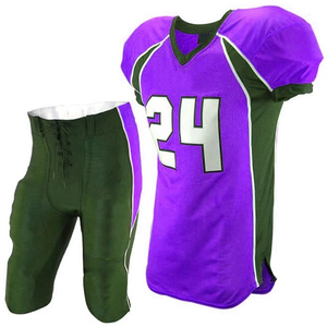 Tenue d'équipe de football américain grande taille personnalisable, kit complet saison, 100 % polyester, impression sublimée, manches courtes, coupe athlétique - Product Image 2