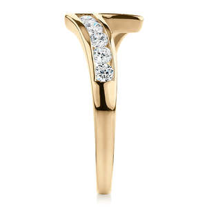 10K Yellow Gold IGI Certified Lab Grown Brilliant Cut Diamond <b>Ring</b> 0.40 CT Curved <b>Open</b> Wedding Engagement Band Rhodium Plated - Product Image 2