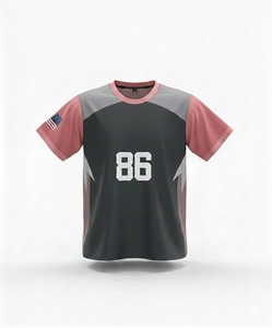 เสื้อยืดคอกลมแขนสั้นสไตล์สปอร์ตสำหรับผู้ชาย พิมพ์ลายหมายเลข 86 และธงชาติอเมริกา แห้งเร็ว ระบายอากาศได้ดี ผ้าฝ้าย 100% ทรงปกติ - Product Image 5