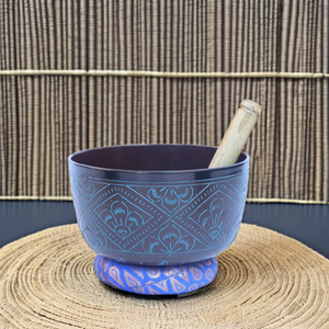 ขันเสียงสำหรับทำสมาธิแบบกำหนดเองพร้อมสลักลาย  ผู้ผลิตขันเสียงอะลูมิเนียม ขันโลหะ บำบัดด้วยเสียงแบบพุทธ - Product Image 1