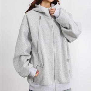 Custom Women's <b>Tracksuits</b> Heavy Weight 500 GSM 350 GSM <b>Polyester</b>/Cotton Fleece Embroidered Oversized Hoodie Shorts - Product Image 2