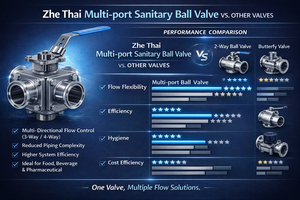 ตัวอย่างฟรี วาล์วบอลแบบแมนนวลหลายพอร์ต ขนาด 4 นิ้ว ซีล PTFE ทนอุณหภูมิ -20 องศาเซลเซียส ถึง 200 องศาเซลเซียส - Product Image 4