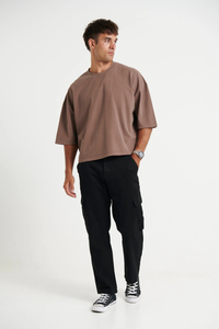 เสื้อยืดโอเวอร์ไซส์ทรงบ็อกซี่สำหรับผู้ชาย ผ้าฝ้าย 100% 180 กรัม แขนสั้น คอกลม สวมใส่สบาย เป็นมิตรกับสิ่งแวดล้อม ระบายอากาศได้ดี พิมพ์ลายซิลค์สกรีน - Product Image 2
