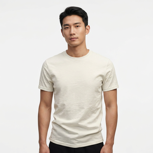 <b>Men's</b> <b>White</b> Short Sleeve O-Neck T-<b>Shirt</b> Regular Fit 100% Cotton Jersey Casual Solid Color Blank Design - Product Image 3