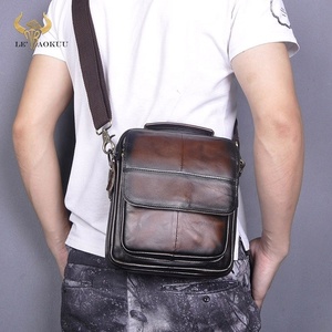 Bolso de Pecho de Cuero Genuino para Hombre, Bolso Bandolera Ligero con Forro de Nailon Clásico, Casual y de Lujo - Product Image 5