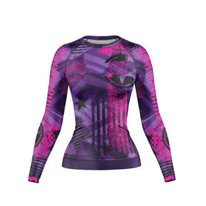 <b>Women's</b> Regular Fit Long Sleeve <b>Compression</b> Running <b>Top</b> Four-Way Stretch Raglan Sleeve Quick Dry Sublimation - Product Image 6