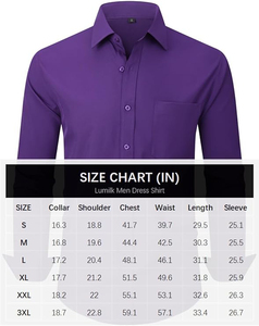 Camisa de Vestir para Hombre, Azul Rey, Manga Larga, Estilo Urbano, Cuello Clásico, Tejido de Punto, Talla Grande, para Verano - Product Image 6