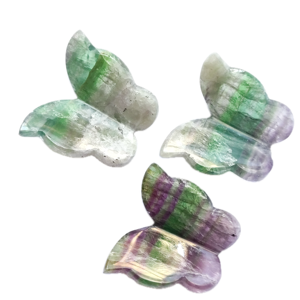 Natural Rainbow Fluorite 3D Butterfly Carving Handmade Feng Shui 1.5-2 Inch Polished <b>Crystal</b> Gemstone Decor Gift Wholesale - Product Image 1