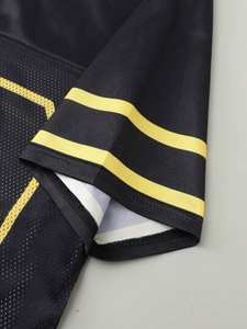 เสื้อฟุตบอลตาข่ายสีดำทองแบบกำหนดเอง 23 ตัว ชุดกีฬายูนิเซ็กซ์ OEM แบรนด์ส่วนตัว ขายส่ง ผู้ผลิตจากสหรัฐอเมริกา จำนวนมาก - Product Image 3