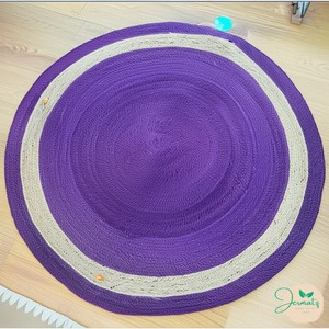 Alfombra de yute estilo bohemio, alfombra redonda marrón natural, alfombra moderna ecológica, alfombra de yute festoneada para sala de estar - Product Image 3