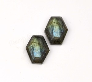 Natural Blue <b>Fire</b> Labradorite Hexagon Shape Step Cut High Polish 10x16mm Loose Cabochon Gemstone for Jewelry Making Pendant - Product Image 3