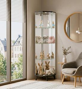 Modern Customizable Modern Living Room Furniture Tall <b>Corner</b> Cabinet Tempered Glass Lighting cabinet Home <b>Bar</b> - Product Image 1