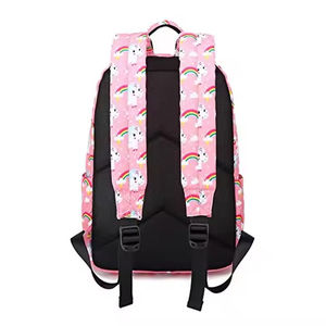 Cute Geometric for Unisex Durable Softback Zipper Closure Breathable School <b>Backpack</b> with Air Cushion Belt 20-37L - Product Image 5