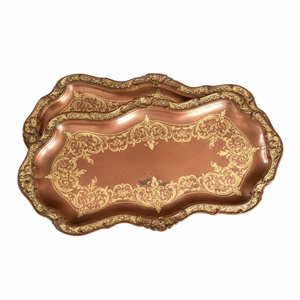 Plateau en cuivre martelé à la main, forme géométrique triangulaire, vaisselle de luxe pour la restauration, grossiste en plateaux de service en cuivre pur pour hôtel - Product Image 5