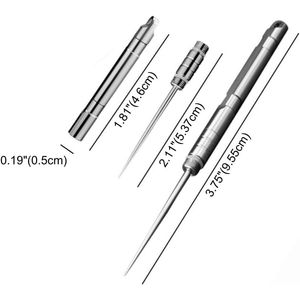 Stuzzicadenti Portatile in Lega di Titanio Argentato per Viaggi, EDC, Coltello e Strumento Riutilizzabili in Confezione Regalo (LA022) - Product Image 2
