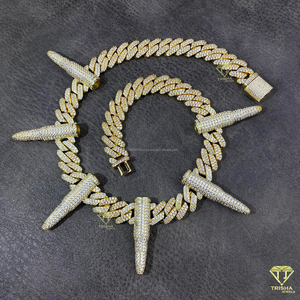 Luxury Men Hip Hop <b>Chain</b> 925 Sterling Silver <b>Iced</b> <b>Out</b> Jewelry VVS Moissanite Diamond Bling Necklace New Design - Product Image 3