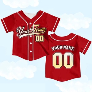 Camiseta de Béisbol Personalizada Naranja para Niños, Manga Corta, con Botones, Impresión de Nombre y Número del Equipo, Transpirable, para Todas las Temporadas - Product Image 3