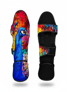 OEM ODM EVA Foam Pu <b>Leather</b> Muay Thai Shin Guards Fighting Kick Boxing MMA Foot Protection Martial Arts Sparring Punching Guard - Product Image 5