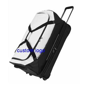 Premium Wheeled Travel Duffel Bag Heavy Duty Trolley <b>Suitcase</b> with Compression Straps and Custom Logo Print Style - Product Image 5