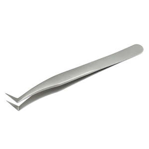 Hot Selling Eyelash Tweezers Silver Stainless Steel Precision Lash Extension <b>Applicator</b> Beauty Tool - Product Image 2