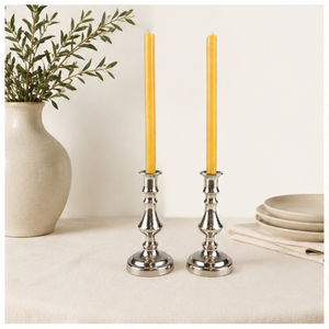 Wholesale Vintage <b>Silver</b> Metal Taper Candle Holders Set of 2 <b>Candlestick</b> Stand For Table Decor & Luxury Holiday Parties - Product Image 6
