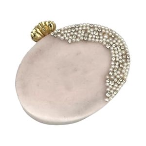 Bolso de Mano de Resina con Perlas, Bolso de Acrílico para Mujer, Bolso de Mano Ovalado para Novia, para Bodas, Fiestas y Eventos - Product Image 3
