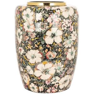 Jarrón Metálico Floral Moderno con Detalles en Hoja de Oro, Maceta Botánica Pintada a Mano para Decoración de Hogar de Lujo y Diseño de Interiores - Product Image 5