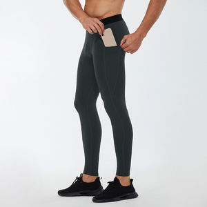 Leggings de Hombre de Alta Calidad, Color Sólido, Tejidos, Transpirables, Cintura Elástica, Ropa de Gimnasio, Talla Versátil, Logotipo Personalizado OEM - Product Image 4