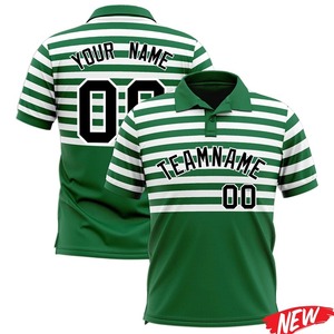 เสื้อโปโลชายลายทาง แขนสั้น ระบายอากาศได้ดี ผลิตจากโพลีเอสเตอร์ สามารถสั่งทำชื่อและหมายเลขได้ พร้อมโลโก้ด้านหน้า ดีไซน์ลำลอง - Product Image 3