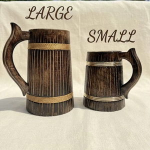 Taza de Madera de Mango Personalizada, Hecha a Mano y Pulida |   Taza rústica hecha a mano para bebidas |   Cerveza Coleccionable Personalizada para Regalo - Product Image 1