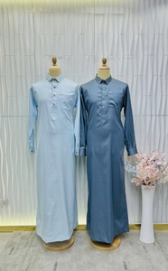 Hot Sale <b>Arabic</b> Kandora Modern Stand Collar Abaya Long Sleeve Solid Modest <b>Dress</b> <b>Man</b> Cotton Ankle Length Loose Ramadan Prayer - Product Image 4