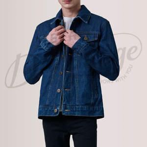 Veste en jean bleu clair pour homme, coupe slim, délavée style vintage, en coton, boutonnée, style streetwear, manteau décontracté - Product Image 6